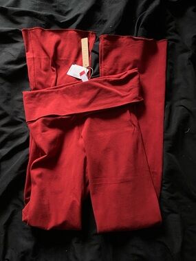 SKIMS Red Fold-Over Waist Leggings